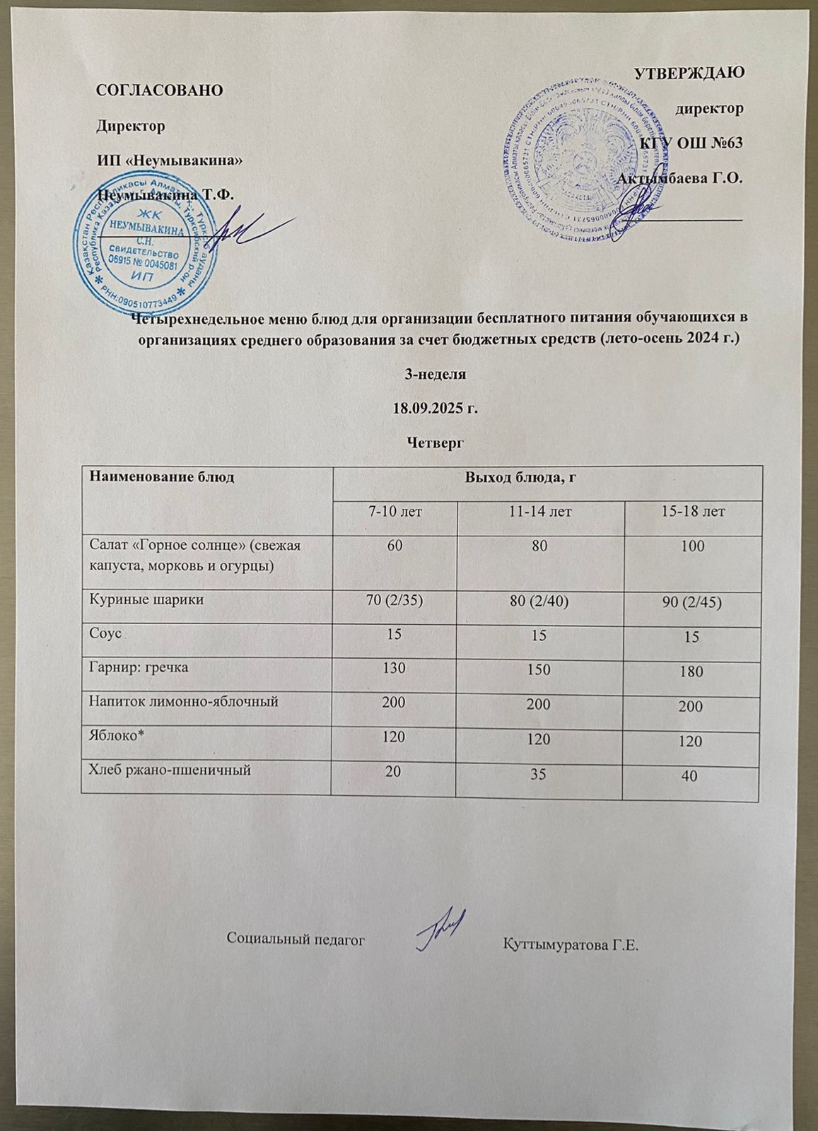 Ас мәзірі 18.09.2025